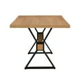 thumbnail image 5 of Christopher Knight Home 63” Industrial Dining Table, Metal Frame, X-Shaped Legs, Seats 6, Natural, 5 of 6