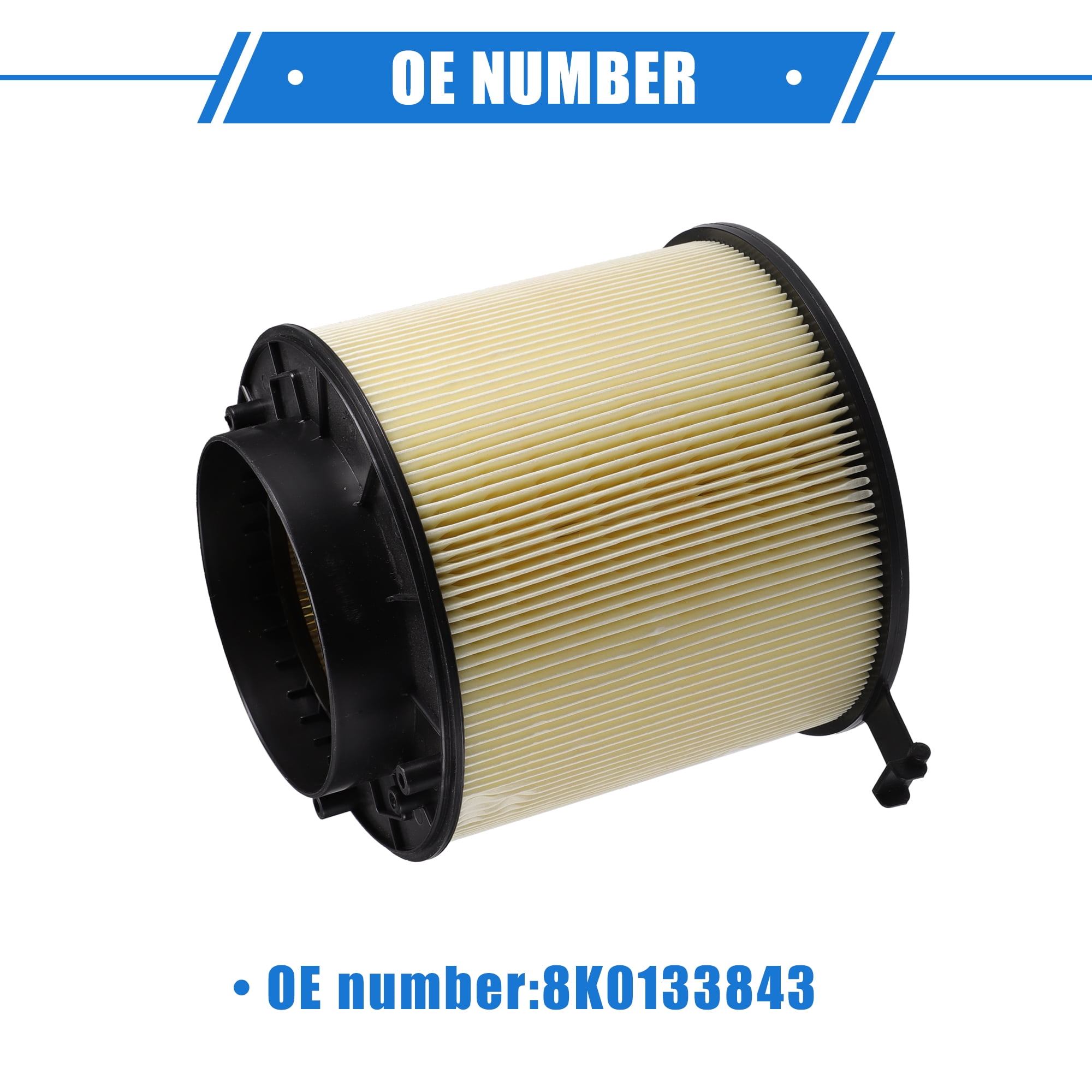 Unique Bargains PP Car Engine Air Filter for Audi Black, Beige 7.28"x6.50"x6.30"(L*H*D)