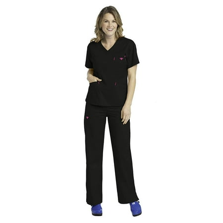 

Med Couture Signature V-Neck 3 Pocket Top & Signature Straight Leg Pant Scrub Set [XS - 3XL]