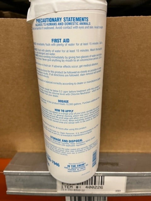 In The Swim A+ Pool Stain Remover for Swimming Pools F020002024AE