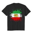 thumbnail image 4 of felwors Women's Iran Lion and Sun Watercolor, Vintage Persian Heritage Flag V-Neck T-Shirt (Black, XL), 4 of 6