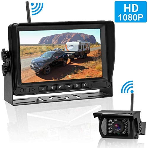Truck RV VAN Wireless Digital 7" Split System HD Monitor+Rear Side View Camera 