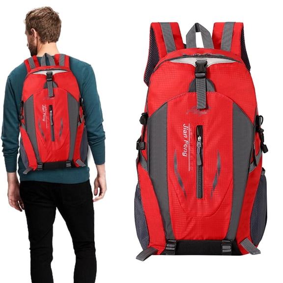 40L Lightweight Outdoor Daypack Hiking, Camping, Travel Backpack for Men Women, Back To School Backpack (Red) 11.81x5.11x19.68"