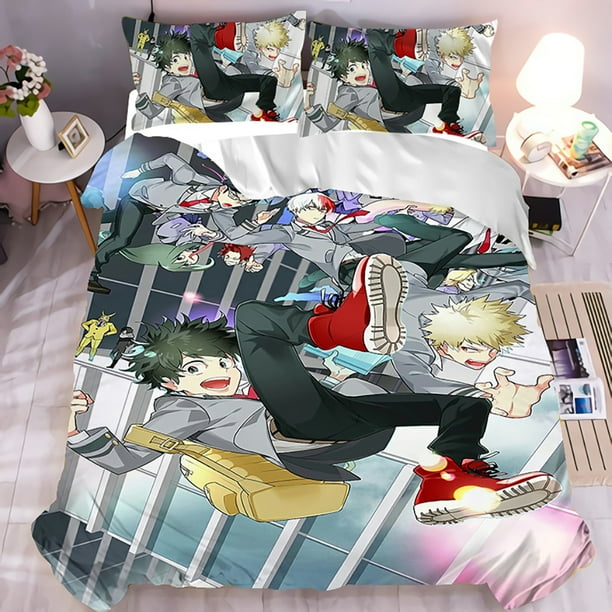 3 PCS My Hero Academia Bedding Bed Set Twin Full Queen King Size Deku