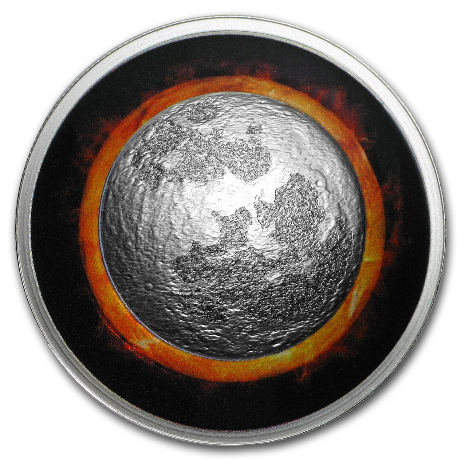 2017 1 oz Silver Solar Eclipse Curved Coin 