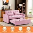 thumbnail image 6 of Resenkos Sleeper Sectional Sofa Flannel Couch Pull-Out Bed and Adjustable Backrest, Pink, 6 of 8