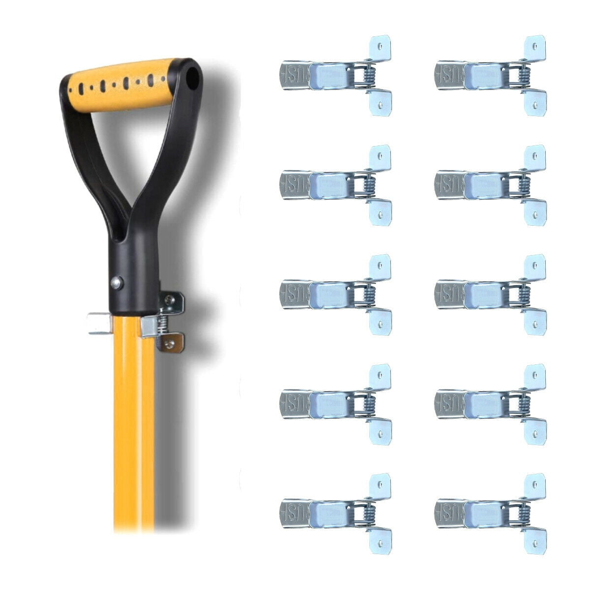 10 Bulldog Metal Spring Grip Clamps Tool Rack Wall Mounted Broom Mop Hanger Hand 
