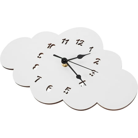 Raindrops Nursery Wall Clock Cloud 1Pack Silent Timekeeping for Kids White