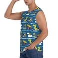 thumbnail image 3 of Bixox Men's Dinosaur on the Beach Vacation Printed Shirt Sleeveless Fitness Tank Top-3X-Large, 3 of 7