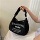 thumbnail image 3 of Bolso de mano portátil de gran capacidad para primavera y verano, bolso de lona coreano para mujer, bolso para debajo del brazo, bolso de hombro con texto, 3 of 6