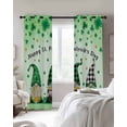 thumbnail image 4 of St. Patrick's Day Kitchen Curtains Ombre Green Gnomes Shamrock Gold Coin Plaid Cafe Short Curtains for Bathroom Blackout Window Curtain Small Window Treatment Drapes for Bedroom Living Room 52"x45"x2, 4 of 9