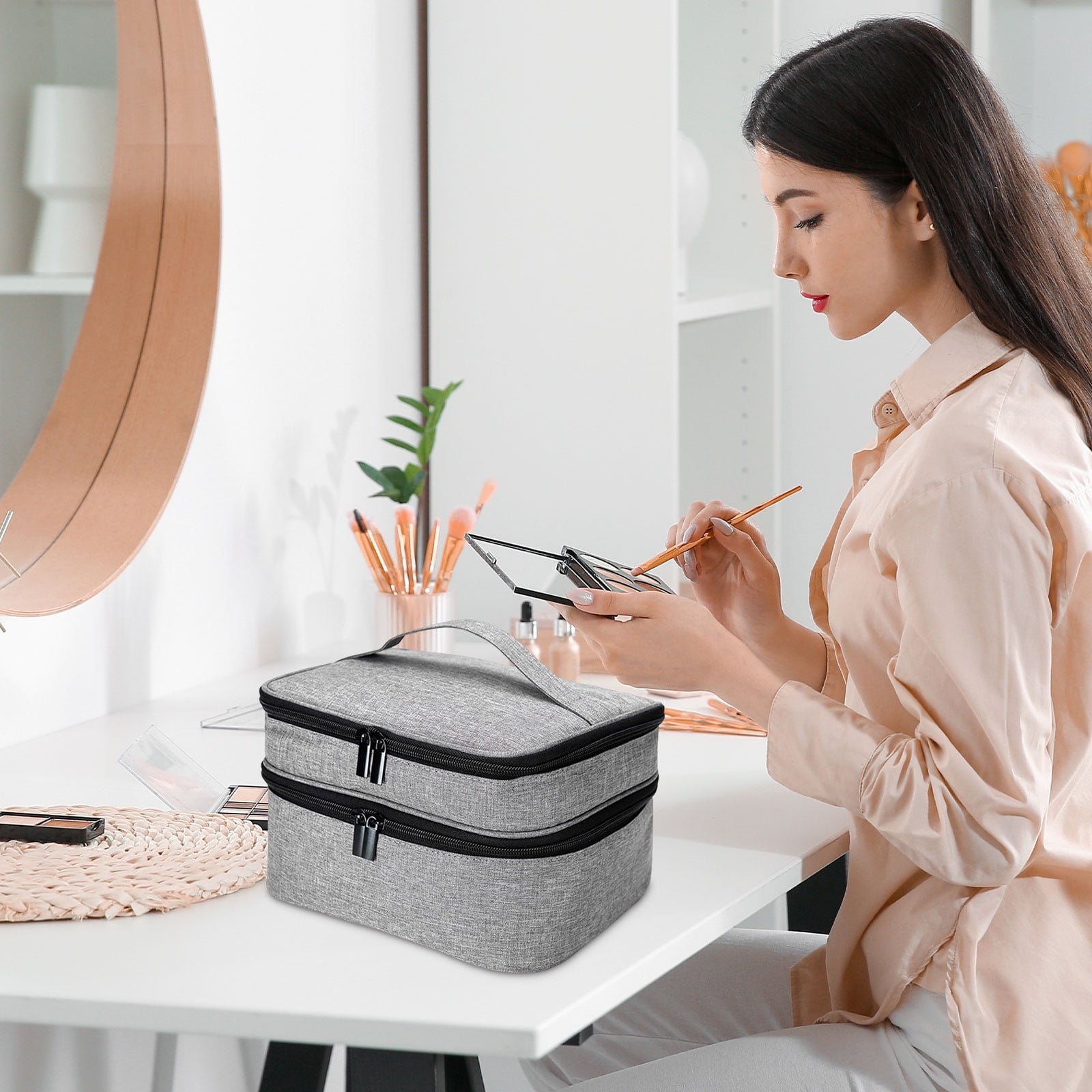 Sewing Supplies Organizer Large Double-Layer Storage Box, Travel Sewing Kit Bag for Needles, Thread, Crochet Hooks, Scissors, DIY Craft and Accessories