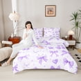 thumbnail image 4 of Castle Fairy Cute Girly Bow Knot Twin Comforter Sets,Cartoon Bowtie Cherry Bedding Set, 4 of 8