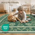 thumbnail image 4 of ODIKA 2'x3' Washable Accent Rug Pet Friendly, Bedside Mat Trellis Farmhouse Minimalist Border Entry Trailing Door Botanical Refined for Bedroom, Nursery, RV, 4 of 7