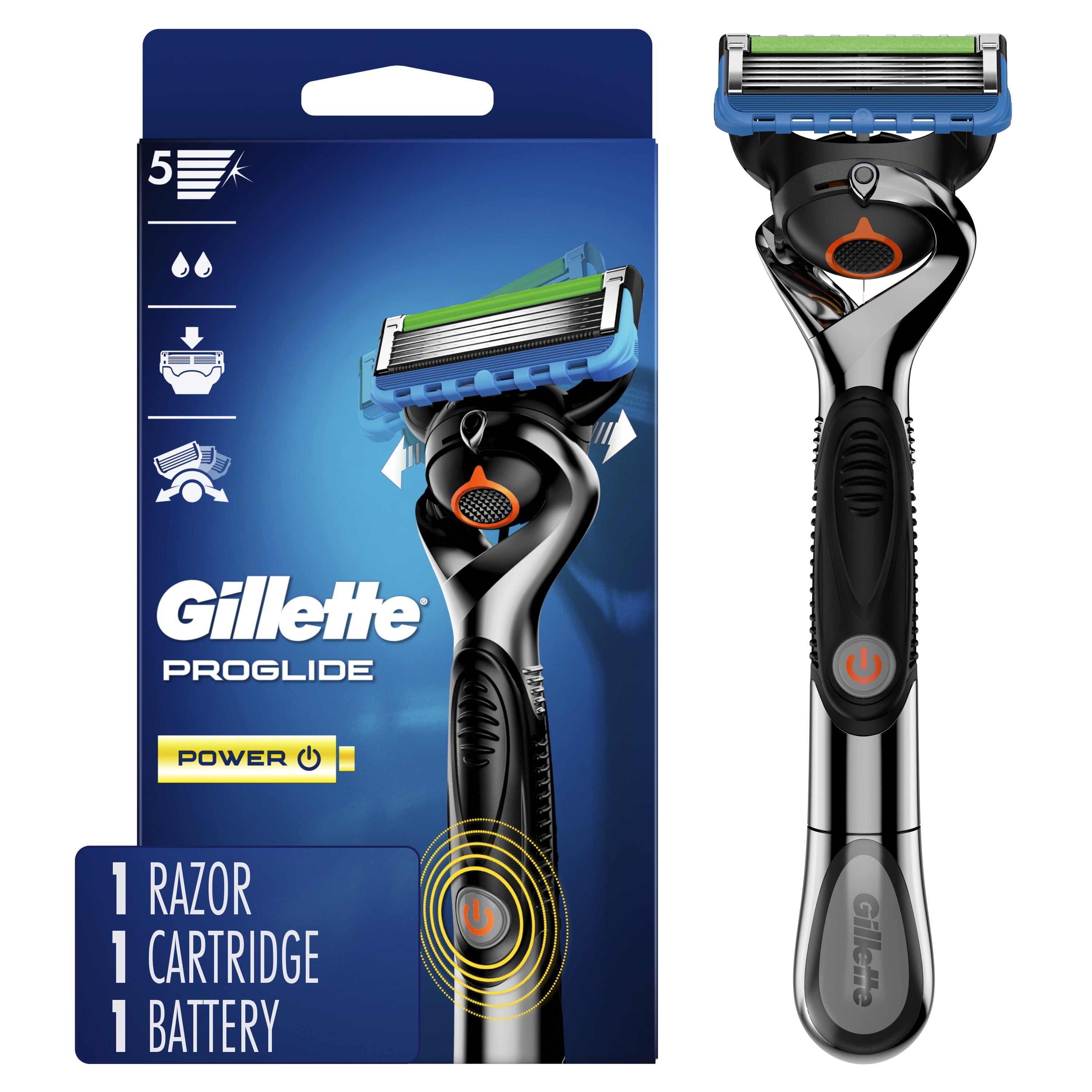 Gillette ProGlide Power Men's Razor Handle + 1 Blade Refill Walmart.com