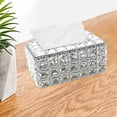 thumbnail image 3 of Cubierta Rectangular para Caja de Pañuelos de Cristal, Caja Decorativa de Papel Higiénico, Servilletero de Cristal, Soporte para Pañuelos Faciales Par Plata Macarena soporte de tejido de cristal, 3 of 8