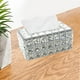 thumbnail image 4 of porta pañuelos de cristal,Titular de tejido de cristal decoración glam decoración del hogar,caja cubierta bling escritorio plata facial baño casa,servilletas papel Soledad porta pañuelos de cristal, 4 of 10