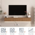 thumbnail image 5 of S-HOME Floating TV Stand Wall Mounted with 16 Color LEDs in Black 69 Inch Entertainment Center for 55 to 65 Inch TV，Wood, 5 of 6