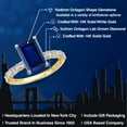 thumbnail image 2 of Gem Stone King 14K Two Tone Gold Blue Created Sapphire and Lab Grown Diamond Engagement Ring for Women | 4.72 Cttw | Octagon 10X8MM | Gemstone September Birthstone | Size 6, 2 of 6