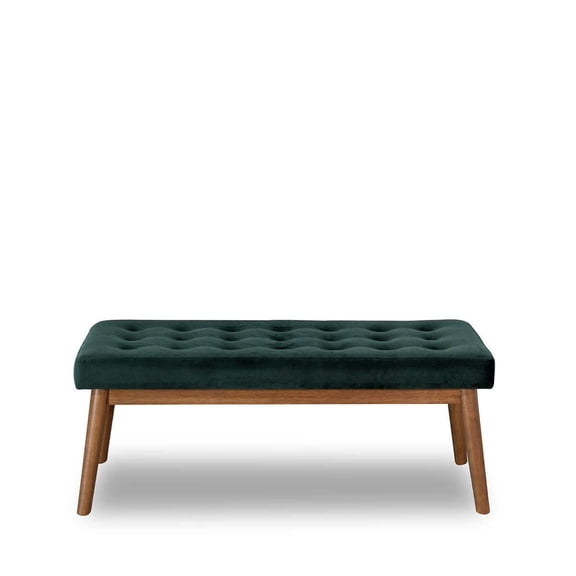 Bedroom Benches, Delilah Modern Bench - Green Velvet, Green Wooden Bedroom Benches,Velvet Bedroom Benches With Storage, Furniture Bedroom Furniture Benches & Stools Delilah Modern Bench - Green Velve