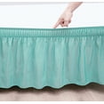 thumbnail image 4 of GFDYREE Wrap Around Bed Skirts for Queen Beds with 18 Inches Drop, Aqua Elastic Dust Ruffles Easy Fit Wrinkle & Fade Resistant Silky Luxurious Fabric Solid Machine Washable, 4 of 7