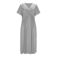 thumbnail image 4 of DHFJKG Glitter Long Dress Women Short Sleeve V Neck Sparkly Going Out Date Dress Carnival Soft Stylish Dresses, 4 of 6