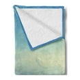 thumbnail image 2 of Tropical Island Soft Flannel Fleece Throw Blanket, Ocean Waves on Seychelles Beach at the Sunset Time Skyline, Cozy Plush for Indoor and Outdoor Use, 50" x 70", Turquoise Sky Blue Umber, by Ambesonne, 2 of 5