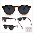thumbnail image 2 of SA106 Geometric Bevel Horn Rim Polarized Sunglasses Hipster UV400 TAC Lenses / Tortoise Frame - Black Lens, 2 of 7