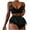 Black, variant on Mefallenssiah Ladies Fashion Floral Print Erotic Lace Sexy Deep V Satin Sexy Camisole top Short Pajama Suit