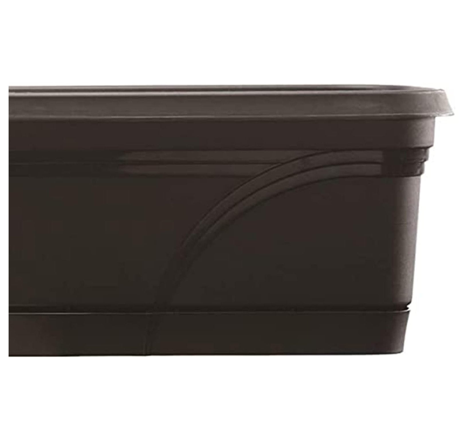 36 Inch Rectangular Indoor Outdoor Medallion Hanging Windowsill Garden Box Planter, Black (2 Pack)