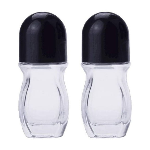 Glass Roller Bottle with Detachable Stainless Steel for Aromatherapy and Personal Care Refillable Leakproof Dispenser 2PCS