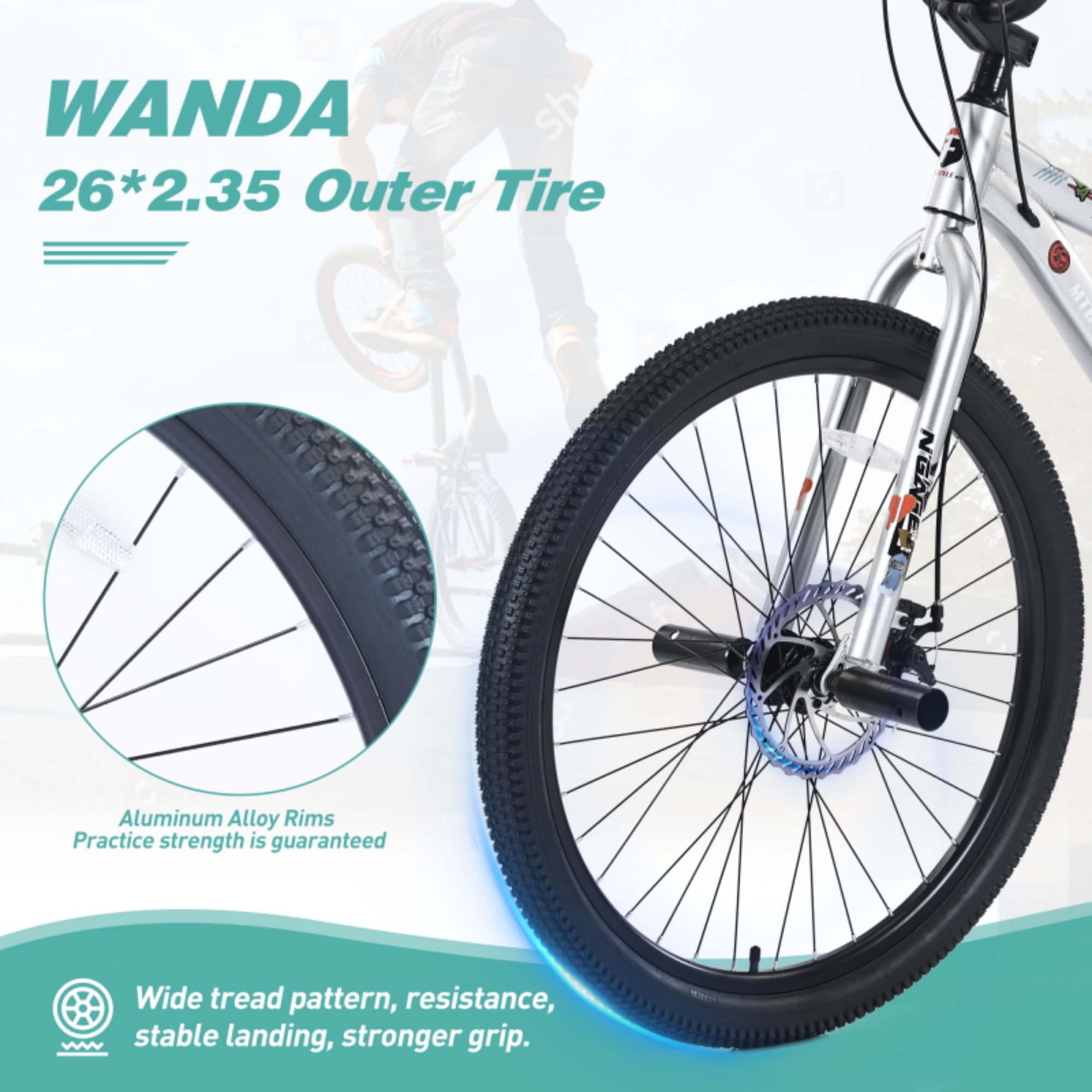 26 inch Bike, Front And Rear Disc Brakes, Shimano 7-speed