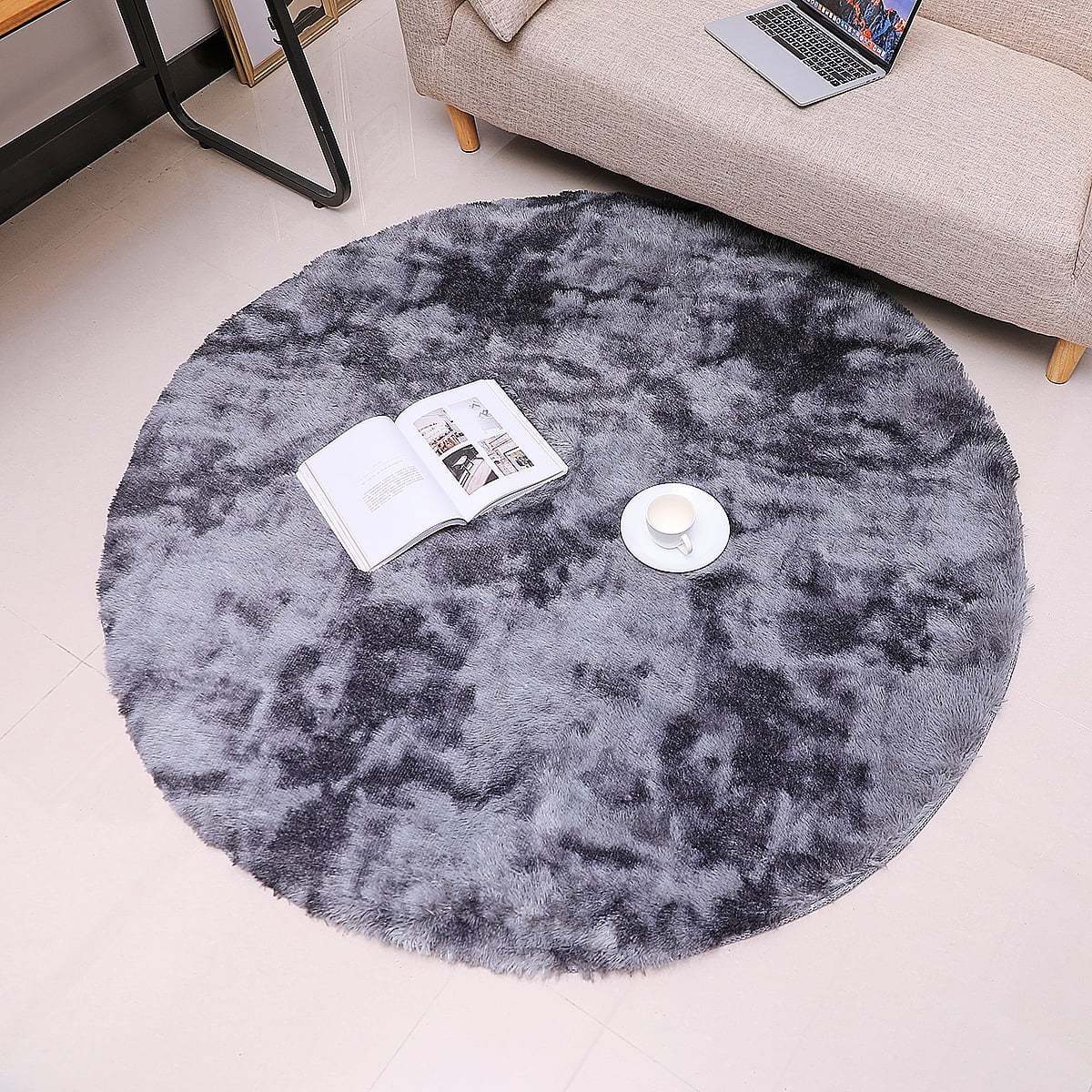 63" Fluffy Area Rugs for Bedroom 63 inch Round Shaggy Rug for Boys Kids Living Room Nursery Home