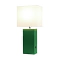 thumbnail image 3 of Lalia Home 21in Leather Base Table Lamp with USB Charging Port Green, 3 of 6