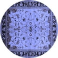 thumbnail image 1 of Ahgly Company Indoor Round Oriental Blue Traditional Area Rugs, 6' Round, 1 of 4