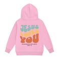 thumbnail image 4 of Ulanda Jesus Hoodie Christian Hoodies Girls Bible Verse Religious Hoodies Cute Graphic Sweatshirts (Pink, 12-13 Years), 4 of 4