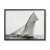Stupell Industries Majestic Ship Photography Transportation Photography Black Framed Art Print Wall Art, 14 x 11