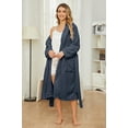 thumbnail image 3 of HEARTNICE Fuzzy Robes for Women, Long Plush Hooded Fluffy Warm Bathrobes,(Dark Grey,L-XL), 3 of 5