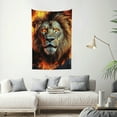thumbnail image 2 of ZFLMY Lion Fire Buildings Tapestry Wall Hanging for Home Decoration 40*60in, 2 of 6
