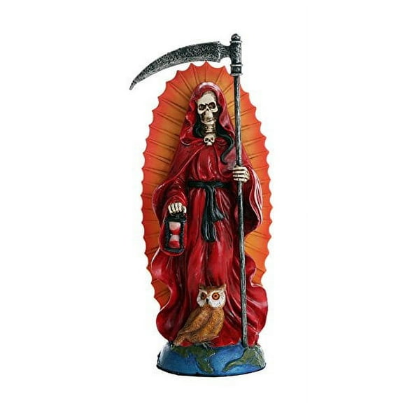 Pacific Giftware Santa Muerte Saint of Holy Death Standing Religious Statue 7.25 Inch (Red) Love Passion Relationship Santisima Muerte Sculpture