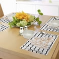thumbnail image 4 of Ambesonne Live Laugh Love Place Mats Set of 4, Chevron Art, Standard Size, Black White and Peach, 4 of 6