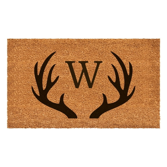 Antler Monogram Doormat, 30" x 48" (Letter W)