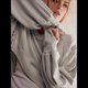 thumbnail image 5 of Sudadera Corta para Mujer, Cuello Redondo, Larga, Talla Grande, Otoño-Invierno 2025, Estilo Jersey Holgado. Gris XL, 5 of 10