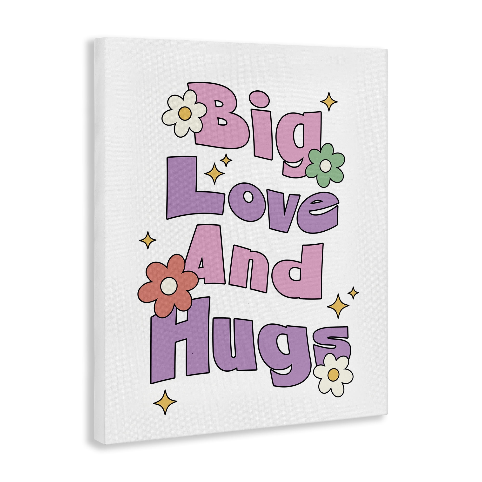 Stupell Industries Big Love And Hugs Plants & Flowers Painting Wrapped Canvas Art Print Wall Art, 16 x 20