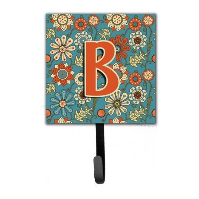 Carolines Treasures CJ2012-BSH4 Letter B Flowers Retro Blue Leash & Key Holder