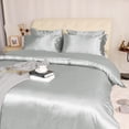 thumbnail image 2 of REGALWOVEN 3Pcs King Size Duvet Cover Set Silk Satin Bedding Set with 2 Pillowcases, Gray, 2 of 6