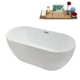 thumbnail image 3 of 62" Streamline N142BBR Soaking Freestanding Tub and Tray With Internal Drain in Brushed Brass, 3 of 9