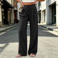 thumbnail image 5 of Linen Pants for Women Ihhxva Relaxed Fit Elastic Waist Solid Color Fashion Adjustable with Pockets Beach Work Outdoor Trousers S-2XL, 5 of 9