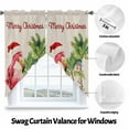 thumbnail image 4 of Swag Curtains Valances for Windows, Pink Merry Christmas Flamingo Short Kitchen Window Curtains Over Sink, Tropical Coconut Tree Cafe Curtains Panel Set Of 2,Rod Pocket, 36 Inches Length, 4 of 8