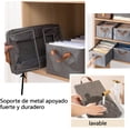 thumbnail image 2 of 3PCS Cestas organizadoras con soporte metalico,cesta de almacenamiento plegable，caja organizadora tela,organizador de ropa para clósets，grande，Lavable,armarios canasta (Gris, 47*28*19cm), 2 of 6